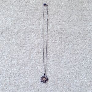 New BCBG MAXAZRIA Evil Eye Coin Medallion Necklace